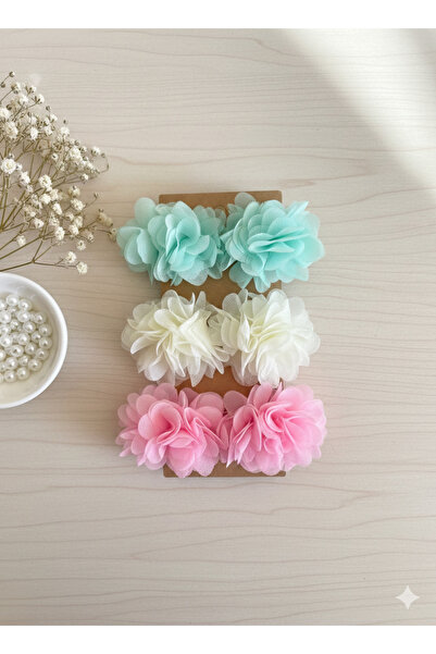 Jeevee Kız Çocuk 3 Takım 6 Adet Klips Frida- Çiçek Toka