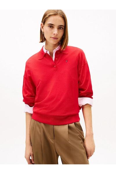 Tommy Hilfiger MERINO SILK LS POLO-NK SWEATER