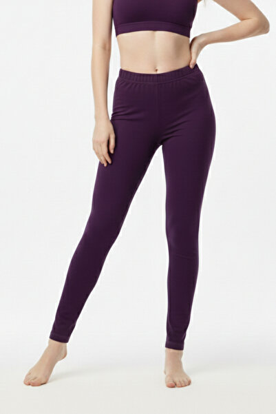 Hmd ελαστικό ύφασμα Μονό ζέρσεϊ Καθημερινό γυναικείο μωβ μακρύ κολάν |   Βαμβ...