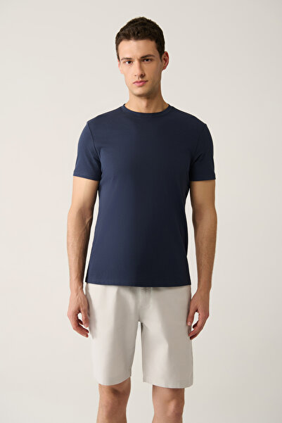 Avva Muška tamnoplava Osnovni Pamuk komada T-shirt E001000