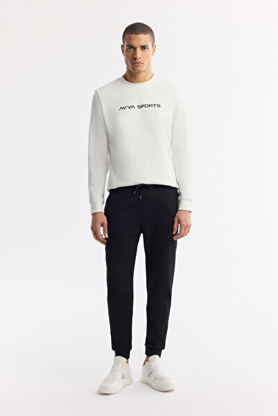 Avva Ανδρικό μαύρο ελαστικό στη μέση με κορδόνια διπλής ελαστικότητας και καν...