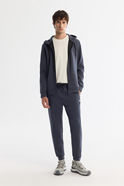 Avva Ανδρικό ανθρακί εύκαμπτο ύφασμα Interlock Βαμβακερό ελαστικό παντελόνι B...