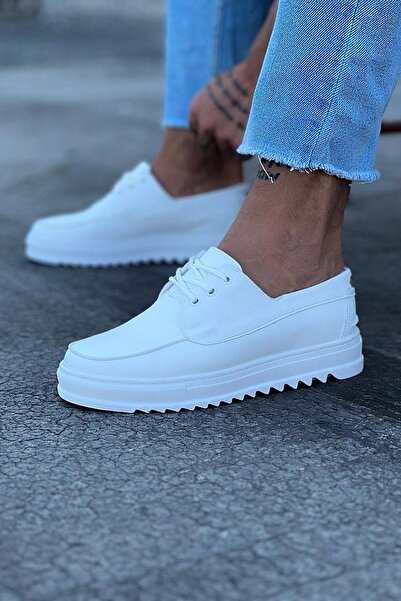 Wagoon WG506 White Men's Saddle Casual Shoes