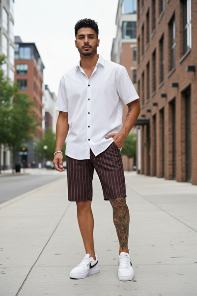 dehaine Men's casual shorts, burgundy, 13134