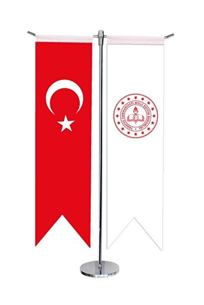 Saturn Masa Üstü Kırlangıç Milli Eğitim Bakanlığı + Türk Bayrağı + Krom T Dir...