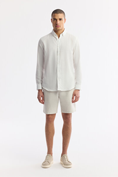 Avva Muške bež kratke hlače opuštenog kroja sa elastičnim strukom i vezicama ...