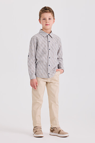 Panço Erkek Çocuk Hakim Yaka Mavi Gömlek