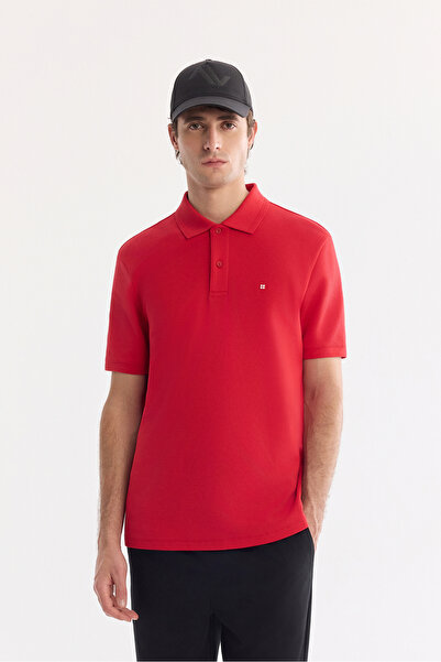 Avva Muški crveni polo ovratnik bez uvijanja 100% pamuk Osnovni standardnog k...