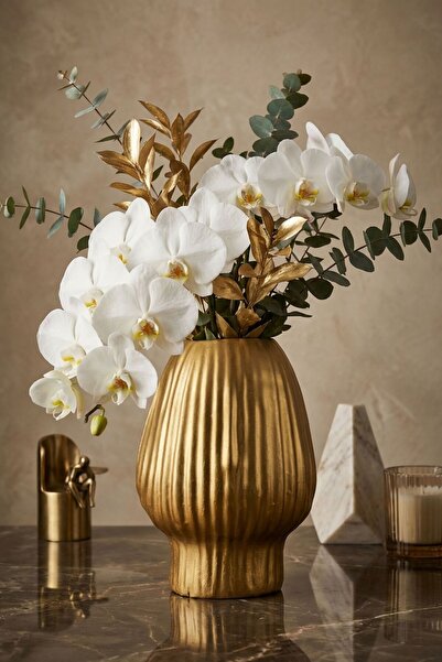 Decorative Vase Handmade Gold Color Model 13