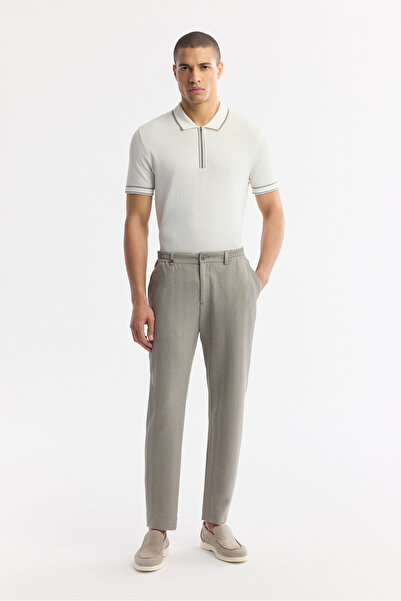 Avva Men's Gray Side Pocket Elastic Waist Bi-Stretch Comfort Slim Fit Trouser...