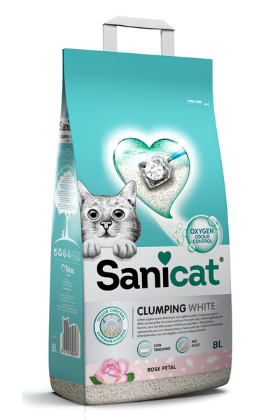 Sanicat Clumping White Gül Kokulu Topaklanan Kedi Kumu 1 Adet 8 Lt