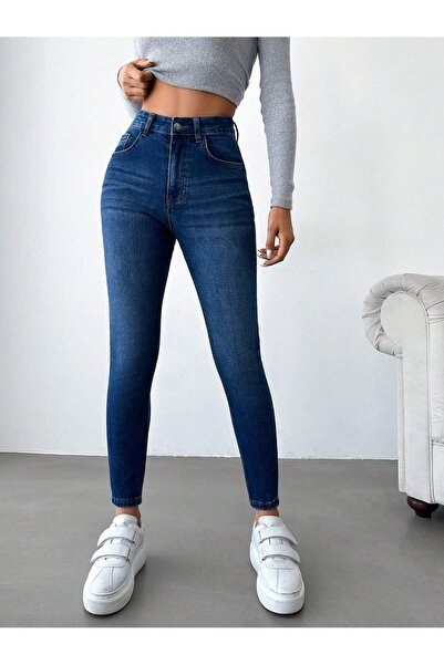 By Caspita Fashion Lycra Skinny Power talie înaltă pentru femei blugi slim-fit