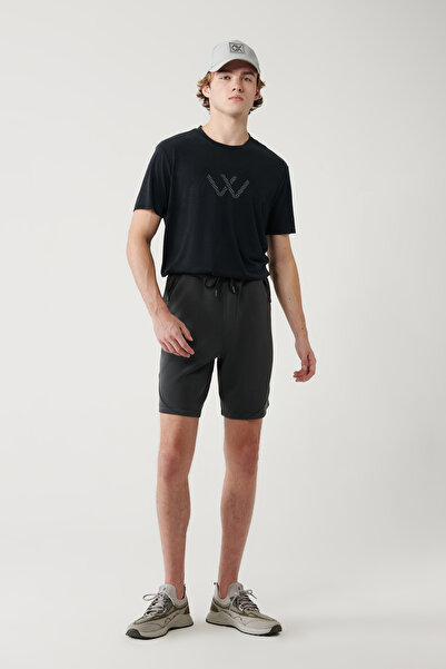 Avva Muške antracit boje, mekane na dodir, šortsevi sa bočnim džepovima i pat...