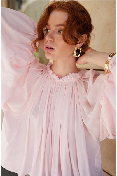 Fast Perry Yakası Büzgülü Bluz