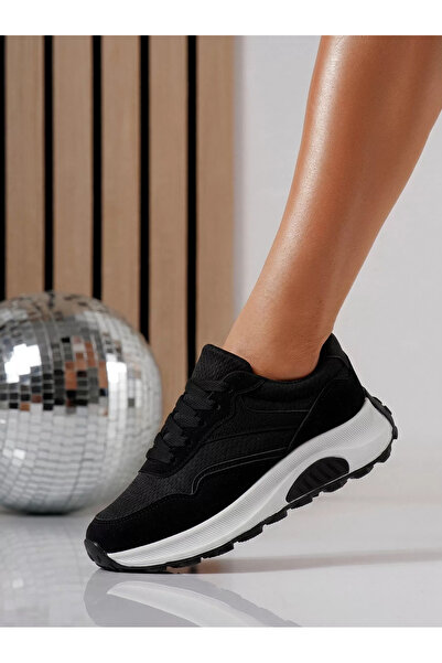 Zaira Adidasi dama negri din material textil Agatha3 #24581 - 41