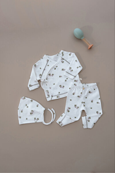 Oh La La Koala For Little Ones Yonca Baskılı Pure Hug Serisi Kruvaze 3'lü Takım