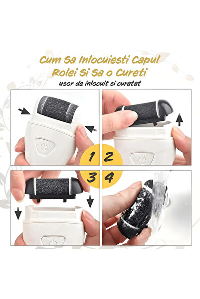 IMA TREND Set 3 Role Accesorii Pila Electrica IMA Trend, Indepartare Piele Moarta si Calus, Negru