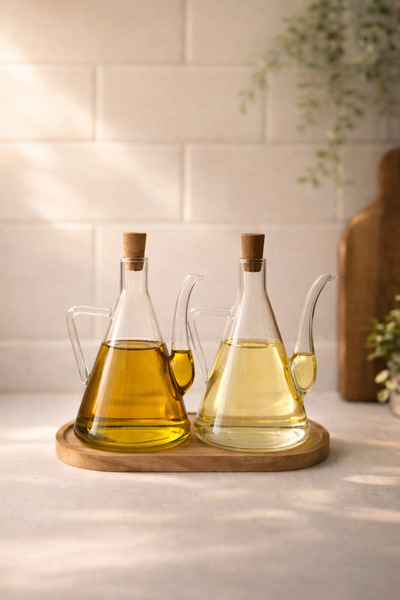 magical dreams 500 ml Oil Pot with Stand and Acacia Lid