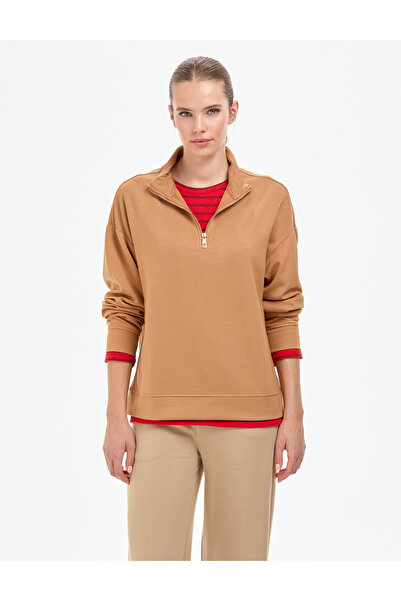 Pierre Cardin Φούτερ από ύφασμα Modal σε κανονική εφαρμογή, χρώμα καμηλό 5030...