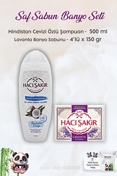 Hacı Şakir Coconut Shampoo and Lavender Scented Bath Soap - 500 ml + 4 x 150 ...