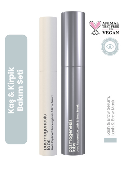 Cosmogenesis Labs Kaş ve Kirpik Güçlendirici & Besleyici Temel Bakım Seti Vegan