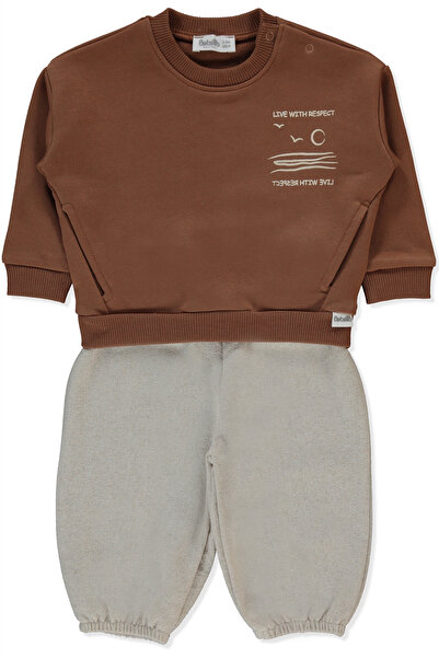 Bebetto Three-Thread Sweat 2-Piece Set (Gentleman) Beige