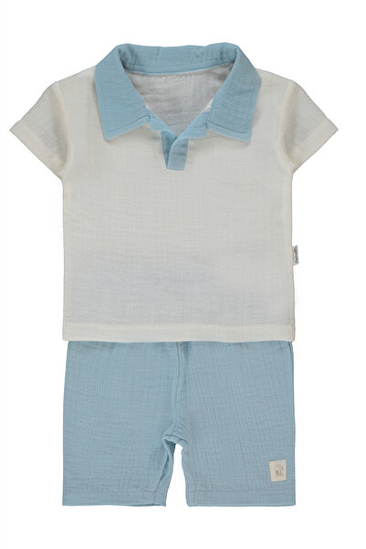 Bebetto Muslin Shorts 2-Piece Set (Pillowy) Blue