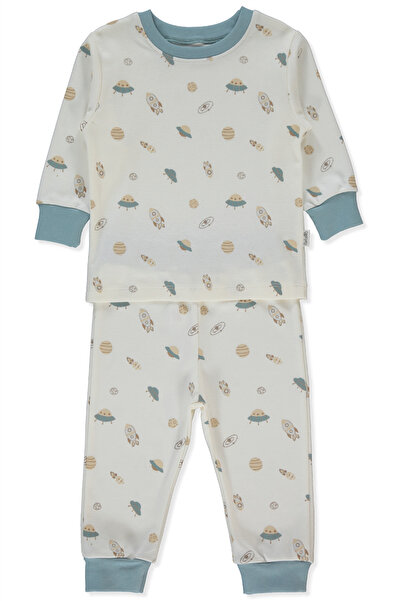 Bebetto طقم بيجامة إنترلوك بدون جوارب مكون من قطعتين (بيجامات سويت/26) أخضر ب...