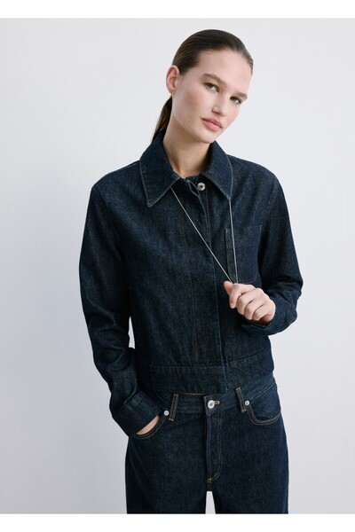 MANGO Woman Dar kesim cepli denim ceket