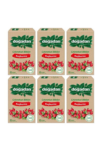 Doğadan شاي ثمر الورد 20 قطعة × 6 قطع