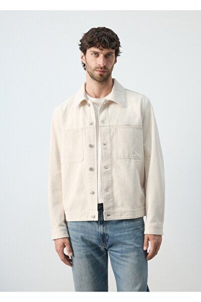 MANGO Man %100 pamuk cepli denim ceket