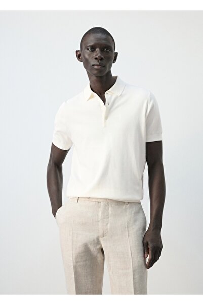 MANGO Man %100 pamuk ince triko polo gömlek