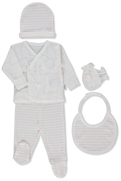 Bebetto مجموعة ريبانا زيبين المكونة من 5 قطع (حيوانات سعيدة) باللون الوردي