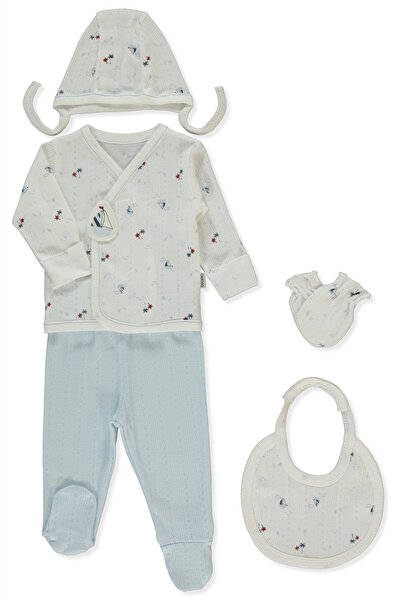 Bebetto Ajurlu Zibin Set of 5 (Palm in the Sea) Blue