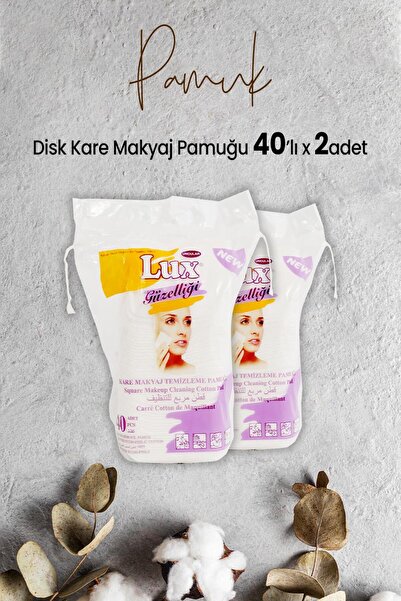 Disk Kare Makyaj Pamuğu 40' lı x 2 Adet
