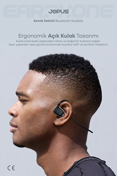 Jopus Boyun Bantlı Sporcu Bluetooth Kulaklık Esnek ve Hafif Tasarım 6 Saat Müzik Süresi Siyah AZ-BN06
