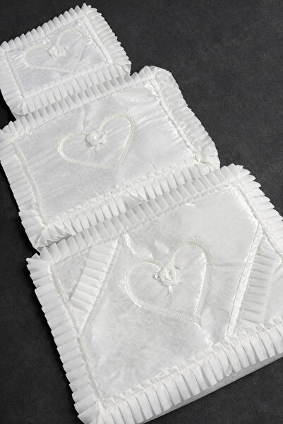 AYHANHOME طقم هدايا خطوبة مكون من 3 قطع بتصميم قلب مطرز من بوهاكا للعروس