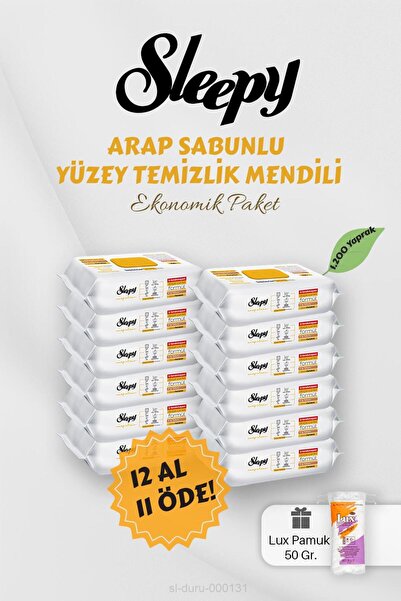 Sleepy Arap Sabunlu Yüzey Havlusu 12 AL 11 Öde Hediyeli