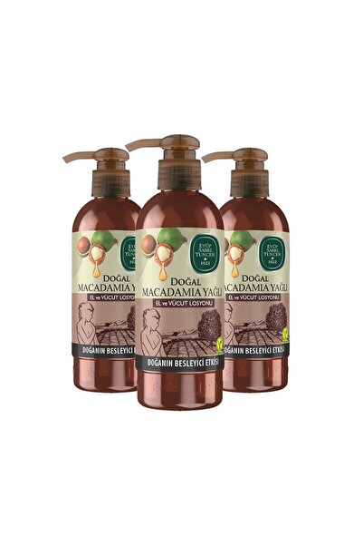 Eyüp Sabri Tuncer لوشن طبيعي لليدين والجسم بزيت المكاديميا 250 مل × 3