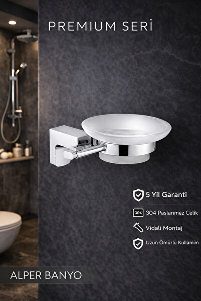 Alper Banyo Premium kromirana F1 model staklena posuda za sapun | Nehrđajući ...