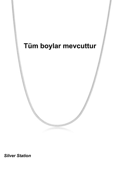 Silver Station İtalyan 925 Ayar Gümüş Kolye Yılan Zincir 40-45-50-55-60-75 cm