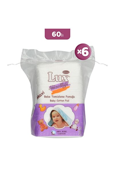 LUX Kare Bebe Temizleme Pamuğu 60' lı x 6