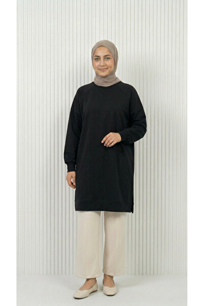 BENAHOLL Μακρύ φούτερ με λεπτομέρεια ραφής Karessa-EU3072 Μαύρο