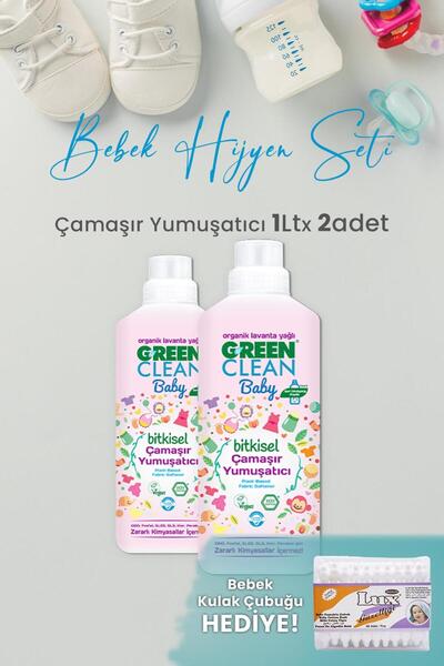 Green Clean U Green Clean Baby Çamaşır Yumuşatıcı 1 L x 2 Adet ve hediyeli