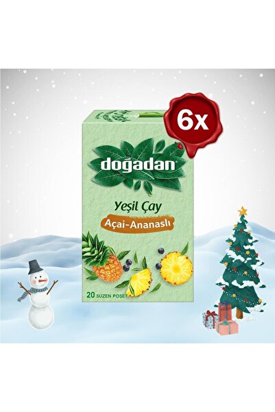 Doğadan Christmas pack green tea acai pineapple cup tea bags x 6