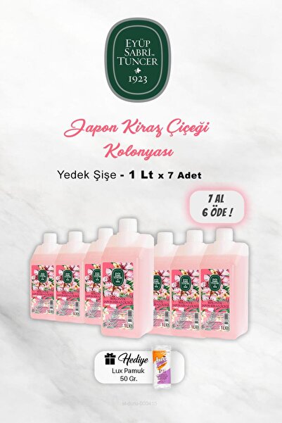 Eyüp Sabri Tuncer 7 AL 6 ÖDE Japon Kiraz Çiçeği Kolonyası 1 Lt, Pamuk Hediyeli