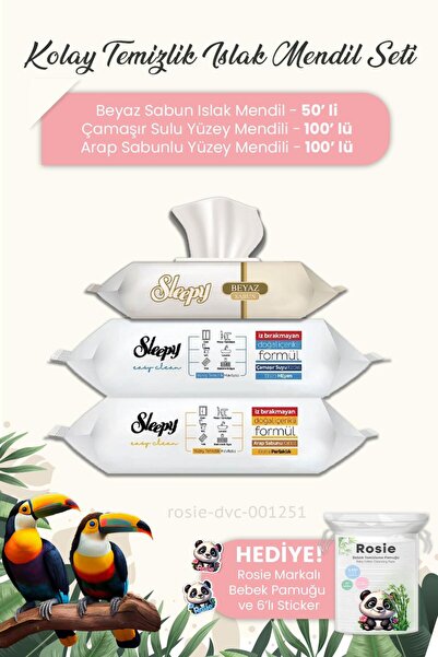 Sleepy ROSIE Set of 3 Easy Cleaning Wet Wipes