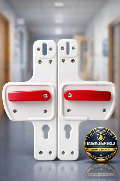 Life 360 Bariyerli Kapı Kolu | Beyaz-Kırmızı | Çocuk Güvenlikli | Okul, Kreş ...