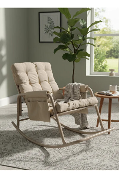 Yekta Home Roket Sallanan Sandalye, Minderli Dinlenme Koltuğu Sallanır Koltuk...