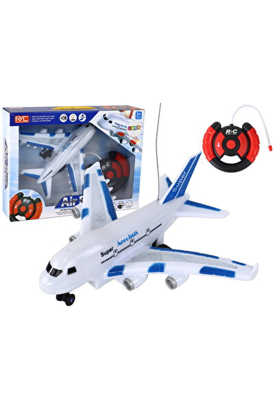 LEAN Avion cu telecomanda RC Aerobus alb, lumini si sunete, 27 MHz, raza 25 m...